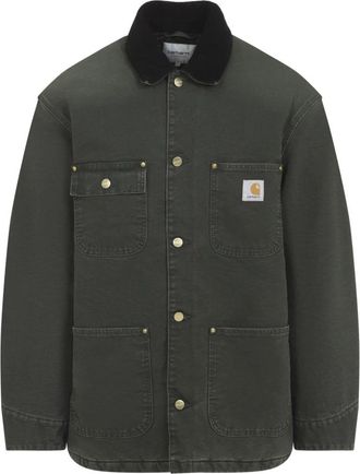 Carhartt Work in Progress Groene Stijlvolle Katoenen Jas Aw 25 - Heren - Zomerjassen - Groen - M - Katoen - Jassen
