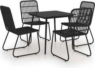 vidaXL Juego De Comedor Para Jard&iacute;n 5 Piezas Rat&aacute;n Sint&eacute;tico Y Vidrio Vidaxl