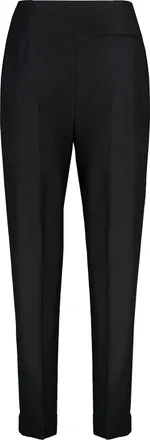 Alberta Ferretti Womens Wool And Silk Tapered Pants Black Virgin Trousers