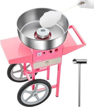 OEM M&aacute;quina El&eacute;ctrica De Algod&oacute;n De Az&uacute;car Con Carro, 1000 W, Con Recipiente De Acero Inoxidable De 52 Cm, Con Cuchara, Para Hogar, Cumplea&ntilde;os, Fiestas Fa