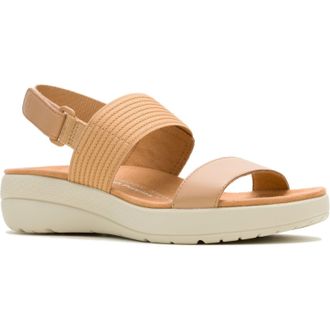 Hush Puppies Breathe Slingback Leather Womens Tan Standard Sandals - Size UK 4