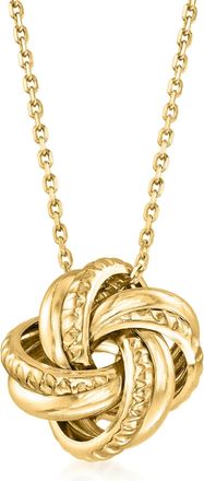 Ross-Simons Italian 18kt Gold Over Sterling Love Knot Pendant Necklace