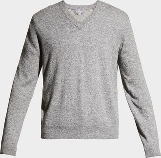 Neiman Marcus Men & apos;s Wool-Cashmere Knit V-Neck Sweater