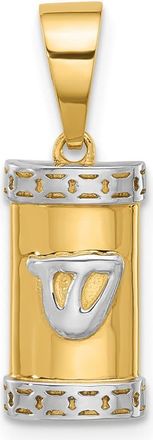Diamond2Deal 14k Yellow Gold with White Rhodium Polished Mezuzah Pendant