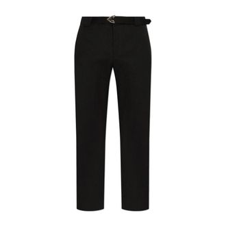 Alexander McQueen Zwarte Katoenen Riem Broek - Heren - Straight fit broeken - Zwart - M - Katoen - Broeken