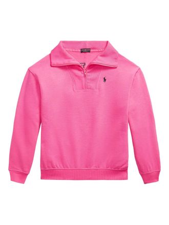 Polo Ralph Lauren Felpa Pink Pony con mezza zip - Rosa