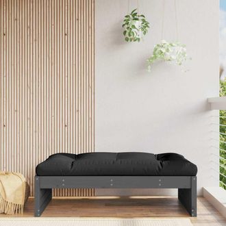 vidaXL Taburete De Jard&iacute;n Madera Maciza De Pino Gris 120x80 Cm Vidaxl
