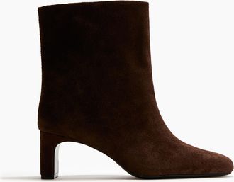 H&M Hohe Stiefeletten aus Veloursleder - Brown