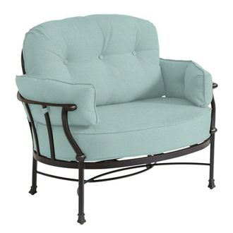 Ballard Designs Amalfi Cuddle Chair Replacement Cushion Set - Fast Dry, Canvas Spa Sunbrella - Ballard Designs