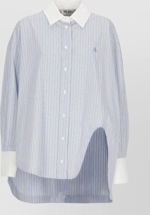 The Attico oversized cotton shirt striped collar contrast