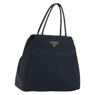 Prada Pre-owned Tote Bags, female, Blue, Size: ONE SIZE Pre-owned Vintage Nylon Tote Bag