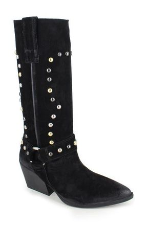 Ziginy Giana Studded Western Boot in Black at Nordstrom, Size 11Us