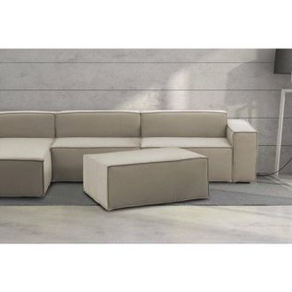 Dmora Dmora - Puff Dabdella, Otomana De La Sala De Estar, 100% Made In Italy, Sill&oacute;n Relax En Tela Tapizada, Cm 100x70h43, T&oacute;rtola