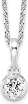 Diamond2Deal 14k White Gold 1/4 Ct Lab Grown Diamond Solitaire Pendant Necklace 18 Clarity VS, Color D-E