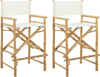 vidaXL Silla De Director Plegable 2 Uds. Natural Bamb&uacute; Vidaxl