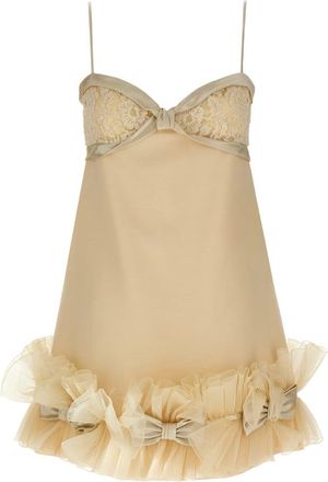 Valentino Garavani Dames, Jurken, Beige, Maat: XS Zijde