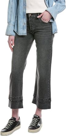 Hudson Rosie High-Rise Asphalt Wide Leg Ankle Raw Hem Jean