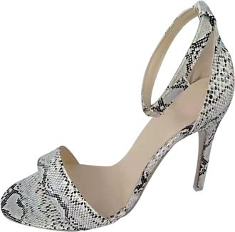 Generic Women Stiletto High Heels Sandals Sexy Snake Print Sandals Fashion Leather Sandal Slingback Buckle Sandal Dressy Shoes Elegant Walking Shoes Open Toe 