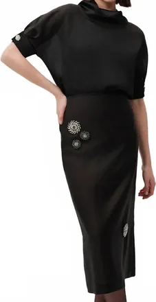 Exquise Susan Midi Skirt In Black