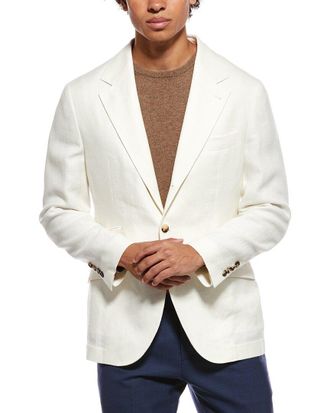Brunello Cucinelli Linen & Wool-Blend Blazer