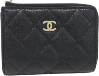 Chanel Pre-owned Wallets, female, Black, Size: ONE SIZE Pre-owned Vintage Wallet (tri-fold)