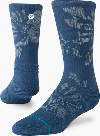 Stance Mens Stance Flora Scan Mid Ribbed Crew Socks - Navy/Navy - Size: 9.5/13/12.5/12/11.5/11/9/16/15.5/15/14.5/14/13.5/10.5/10