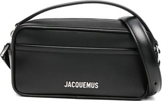 Jacquemus Borsa a spalla The Banet in pelle con manico - Nero