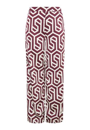 Dreimaster Dreimaster Stof broek Dames Gebroken witte Bordeaux