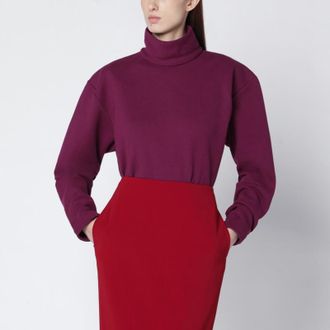 Saint Laurent Boxy purple cotton sweater