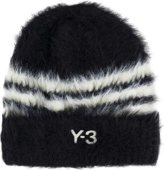 Yohji Yamamoto 3 Strepen Muts - unisex - Hoeden - Zwart - ONE Size - Polyester - Accessoires