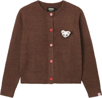 Mini Cream appliqué-detailed cardigan - women - Polyester/Acrylic - S - Brown