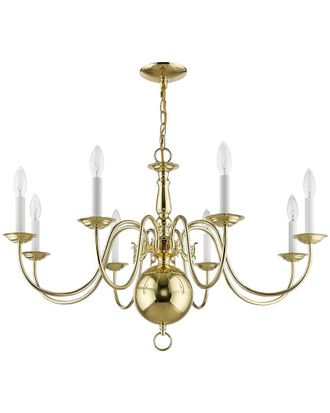 Livex Lighting Livex Williamsburgh 8-Light Polished Brass Chandelier