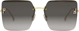 Fendi First Crystal Gold Geometric Sunglasses