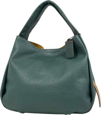 Coach Green Leather Handbag Pouch Tote Bag (Pre-Owned)