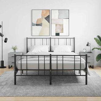 vidaXL Mesita Noche 2 Uds Madera Ingenier&iacute;a Gris Hormig&oacute;n 40x35x47,5cm Vidaxl