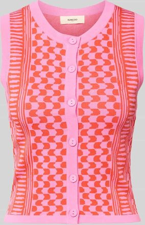 Suncoo Strickweste aus Viskose-Mix Modell GABLESI in Pink, Gr&ouml;&szlig;e XS