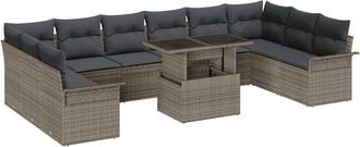 vidaXL Vidaxl - Conjunto De Sof&aacute; De Jard&iacute;n Manual 11 Pcs Gris 100 X 55 X 73 Cm