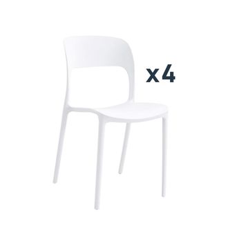 Klast Packs 4 sillas polipropileno blanco 46 x 83 cm