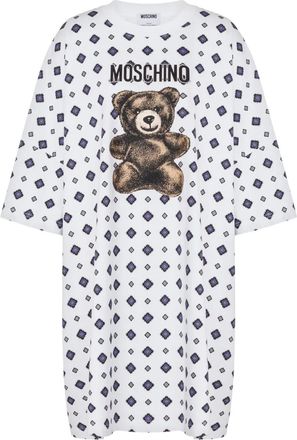 Moschino Mini-jurk met teddyprint - Wit