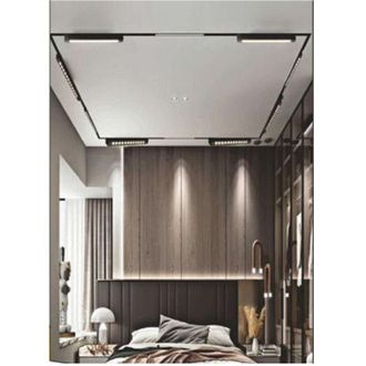 Trade Shop Trade Shop Traesio - Trade Shop - Faretto Orientabile Binario 12w 6 Led Bianco Nero Luce 6500k 4000k 3000k Pst-27 - Negro