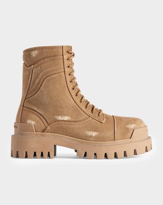Balenciaga Men & apos;s Combat Strike Lace-Up Boots