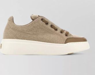Max Mara cashmere and leather low-top sneakers