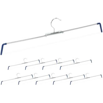 Relaxdays 50x Grucce per Pantaloni, Antiscivolo, per Gonne, Stampella a Spirale, Larghezza 30-50 cm, Argento/Blu