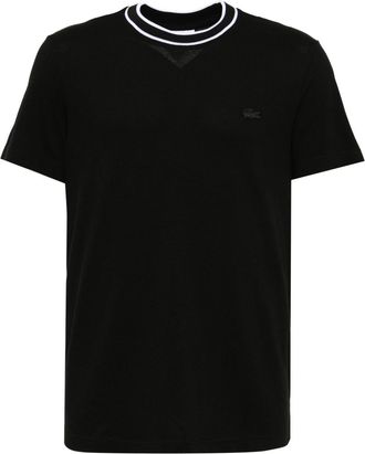 Lacoste Stretch Piqué Stripe Collar t-shirt - men - Elastane/Cotton - 3 - Black