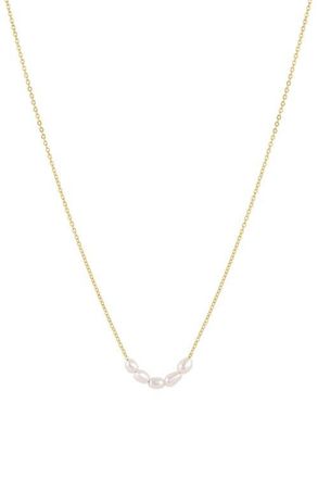 Set & Stones Landon Pearl Necklace in Gold at Nordstrom, Size 16