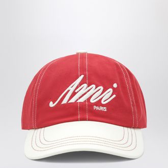 Ami Cappellino Signature rosso e avorio in cotone