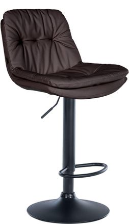 Clp Clp - Taburete De Bar Laurel En Polipiel Marr&oacute;n Metal Negro Mate