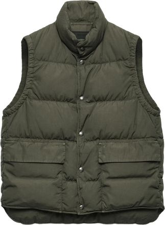Prada stand-up collar patch-pockets gilet - men - Cotton/Goose Down - 52 - Green