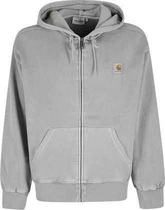 Carhartt Work in Progress Hooded Nelson Jacket - Heren - Vesten met rits - Grijs - M - Katoen - Hoodies & sweatvesten