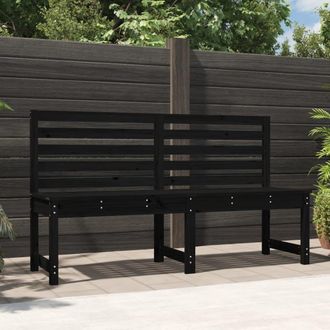 vidaXL Banco De Jard&iacute;n Madera Maciza Pino Negro 157,5 Cm Vidaxl